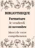 Fermeture bibliothèque